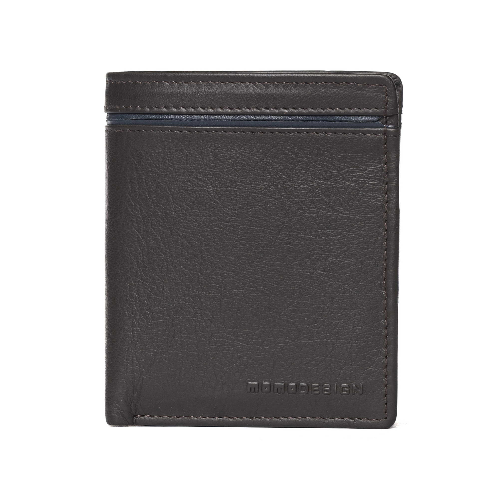 Momo Momodesign portafoglio e portacarte con portamonete Subway in vera pelle nappa caffe